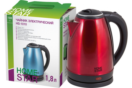 Купить Чайник HomeStar HS-1010 1.8 л  стальной  красный 003014 фото №2