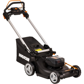 Купить Газонокосилка WORX WG749E 40В, 4Ач х2, ЗУ 2А х2 аккумуляторная самоходная фото №3