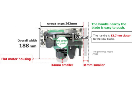 Купить Дисковая пила HiKOKI C6MEY C6MEYNUZ фото №3