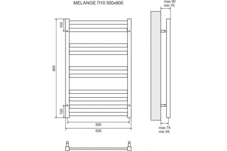 Купить Водяной полотенцесушитель Lemark Melange П10 500x800 белый LM49810W фото №3