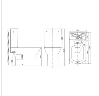 Купить Унитаз-компакт Sole QUADRO  2 короба  с крышкой Soft-close БЕЗОБОДКОВЫЙ фото №2