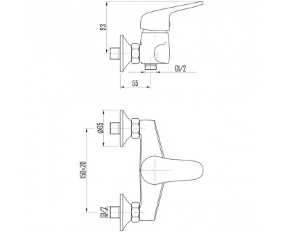 Купить Смеситель для душевой ZERIX LOP-B 135 фото №2